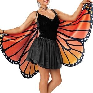 Adult Monarch Butterfly Costume Wings Orange & Black